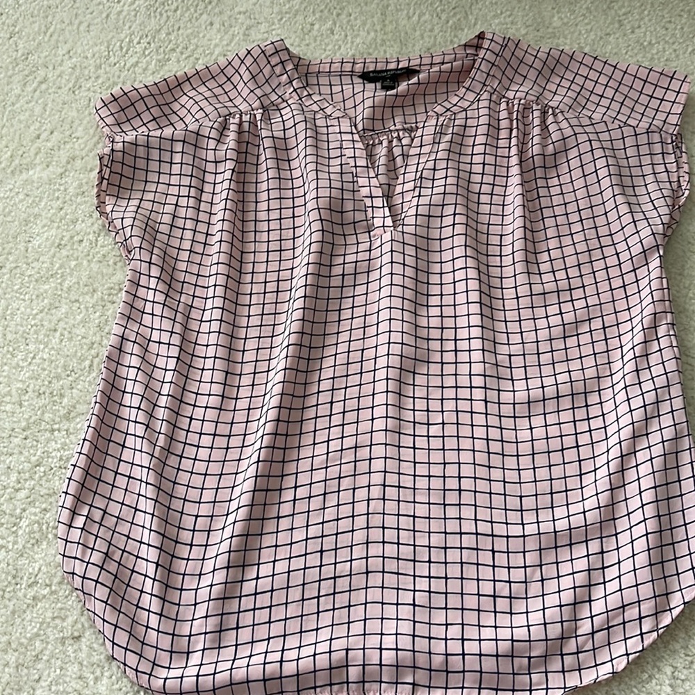 Pink and black banana Republic blouse